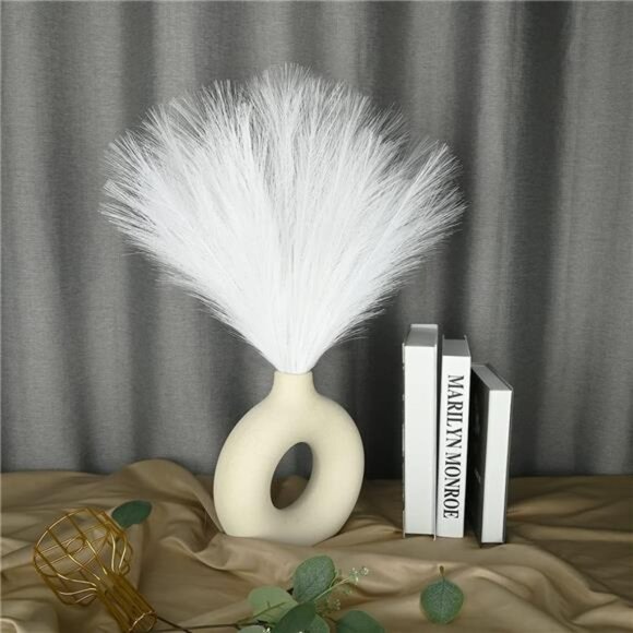 12PCS Faux Pampas Grass White 24Inch Valentine's Day Gift Small Artificial Grass - Picture 6 of 7